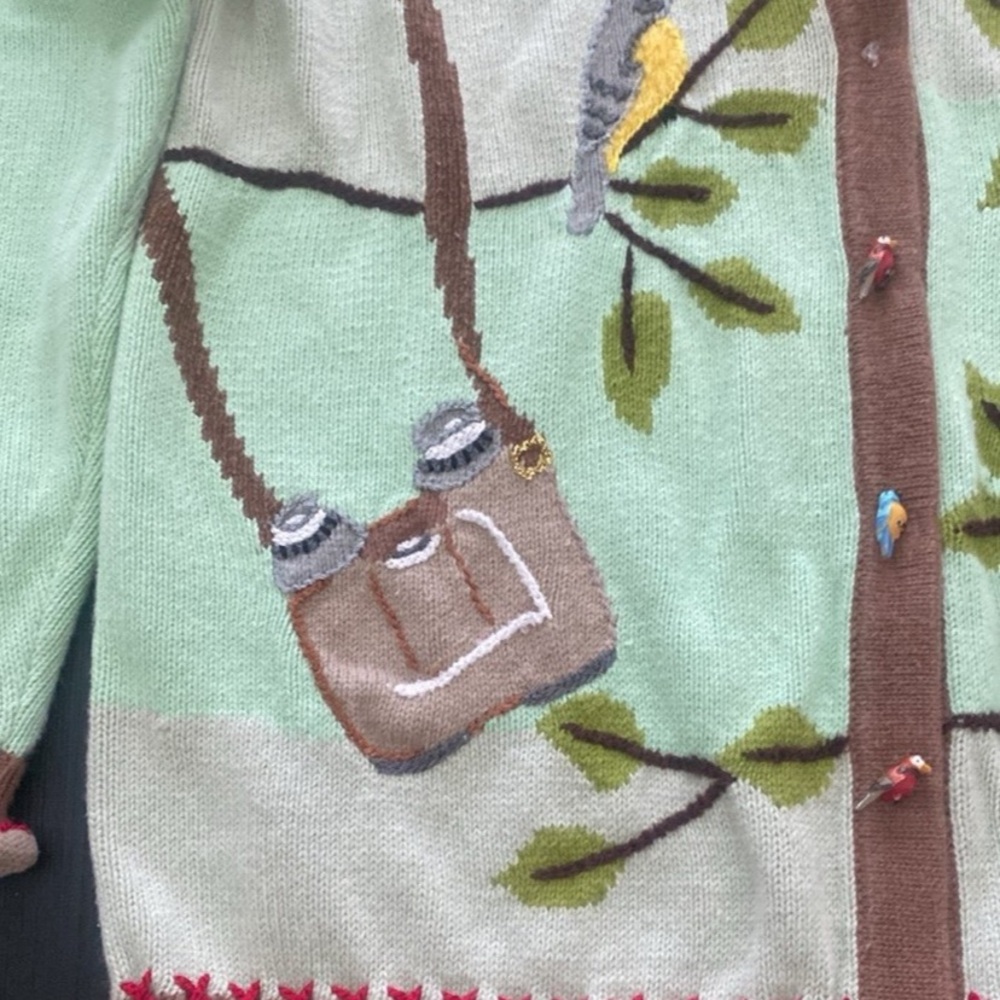 Storybook Knits Bird watcher Embroidered Cardigan - Picture 5 of 11